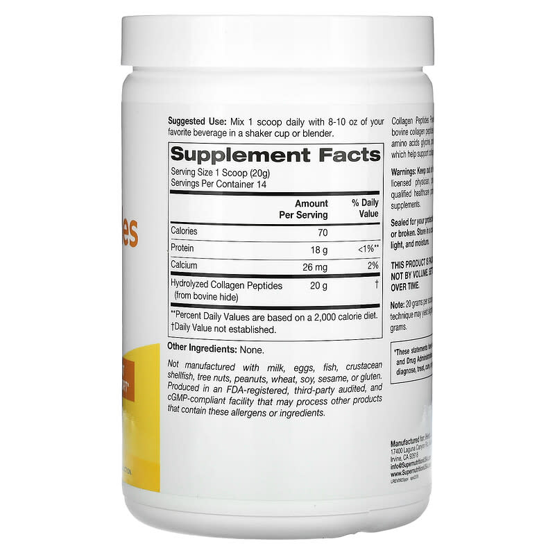 Super Nutrition Collagen Peptides Unflavored 280 g
