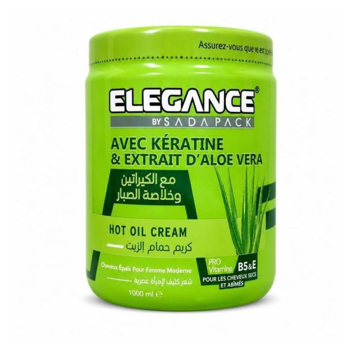 Crème Bain d'Huile ELEGANCE par Sada Pack – Kératine & Aloe Vera (1000 ml)