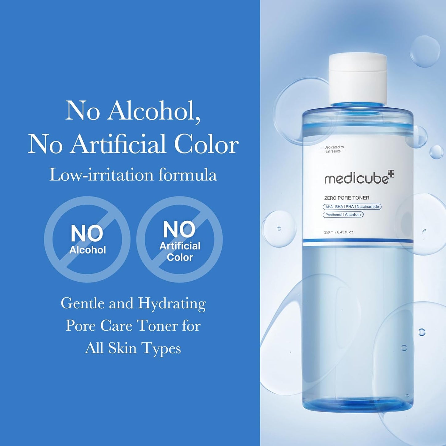 Medicube Zero Pore Toner with AHA BHA PHA & Niacinamide – Korean Exfoliating Toner 250ml