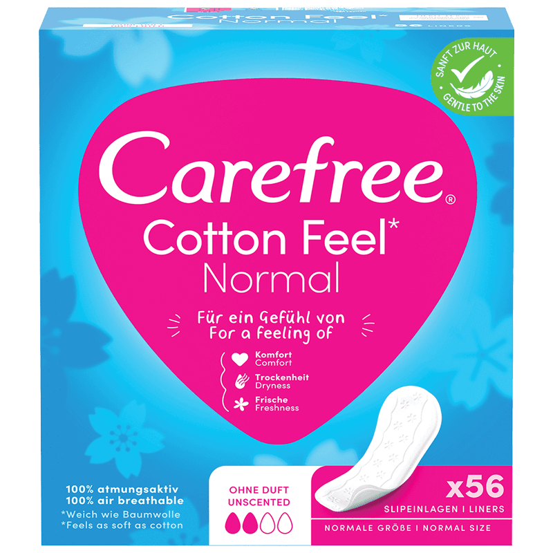 Carefree Cotton Feel Normal 56 pantyliners. Haytam Parfumerie