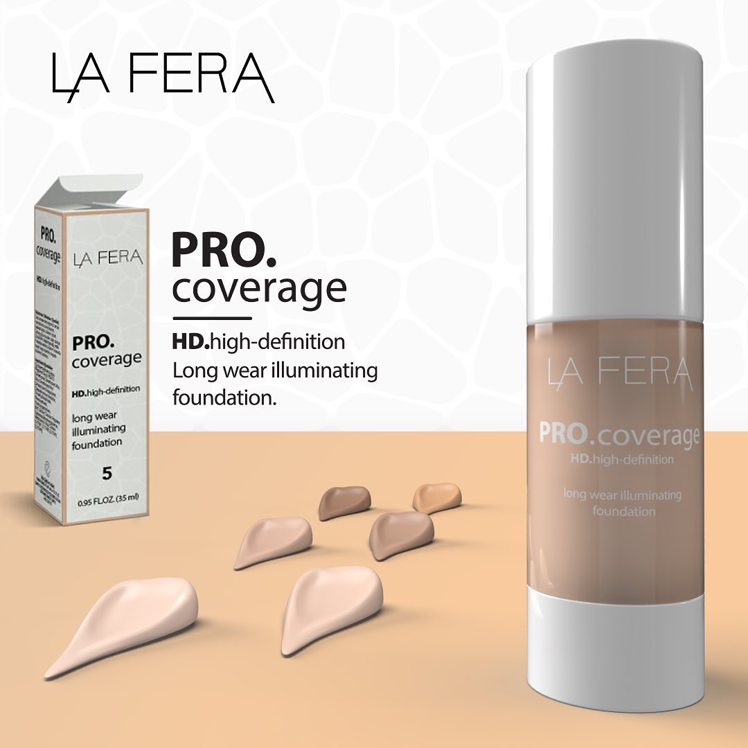 LA FERA COSMETICS PRO COVERAGE HD HIGH DEFINITION LONG WEAR ILUMINATING FOUNDATION