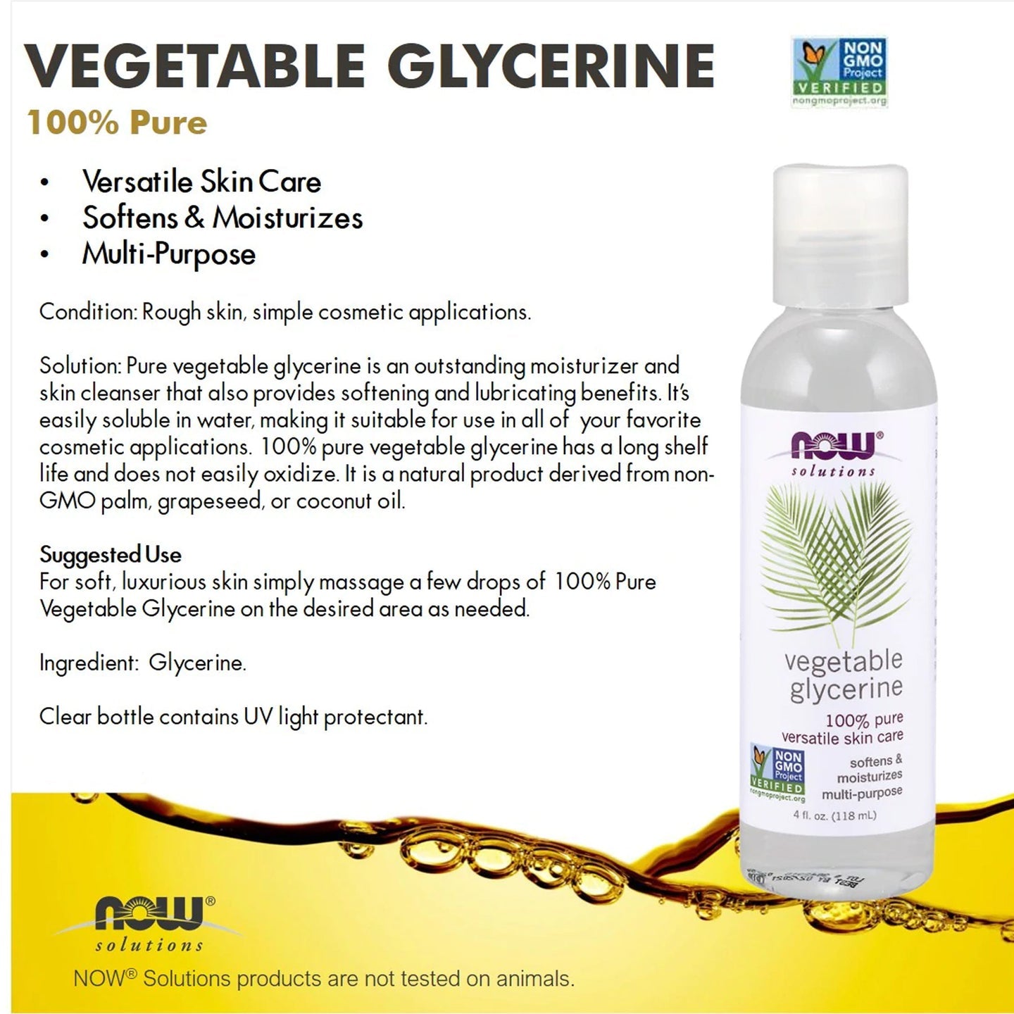Now Solutions Vegetable Glycerin - 118ml