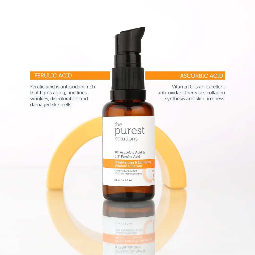 The Purest Solutions Brightening & Lightening Vitamin C Serum 10% Ascorbic Acid & 0.5% Ferulic Acid