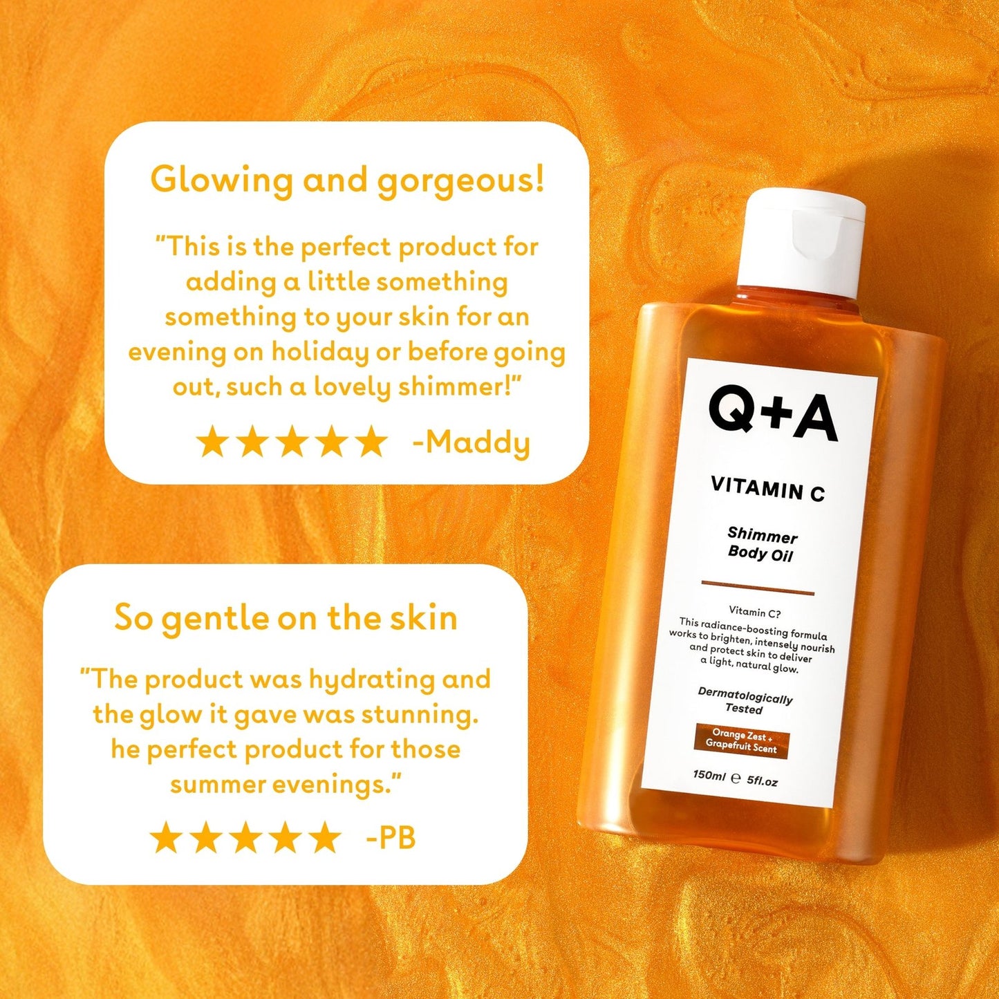 Q+A Vitamin C Shimmer Body Oil 200ml