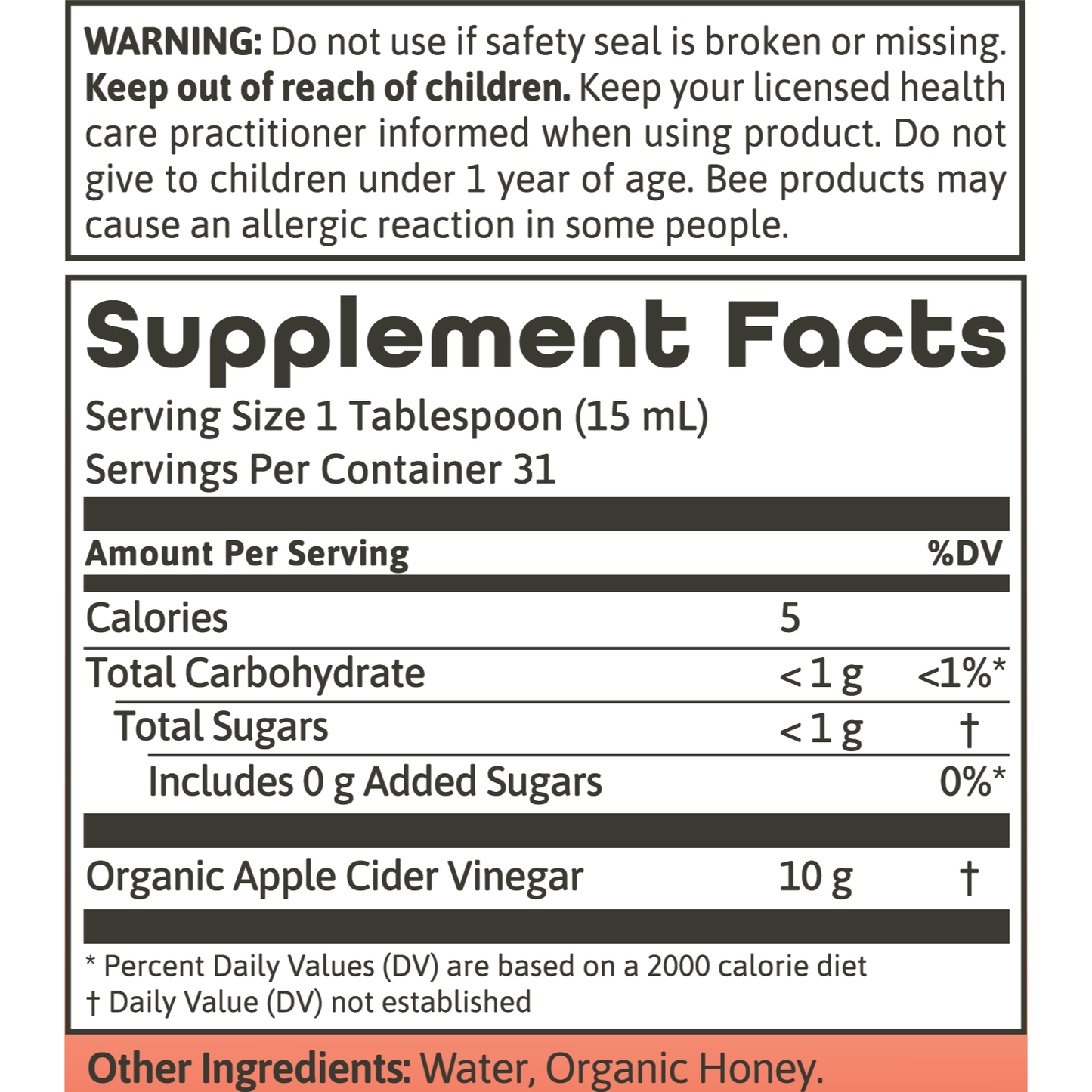 Dynamic Health Apple Cider Vinegar with Mother & Honey 473ml