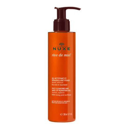 NUXE Gel nettoyant et démaquillant visage, Rêve de Miel 200 ml