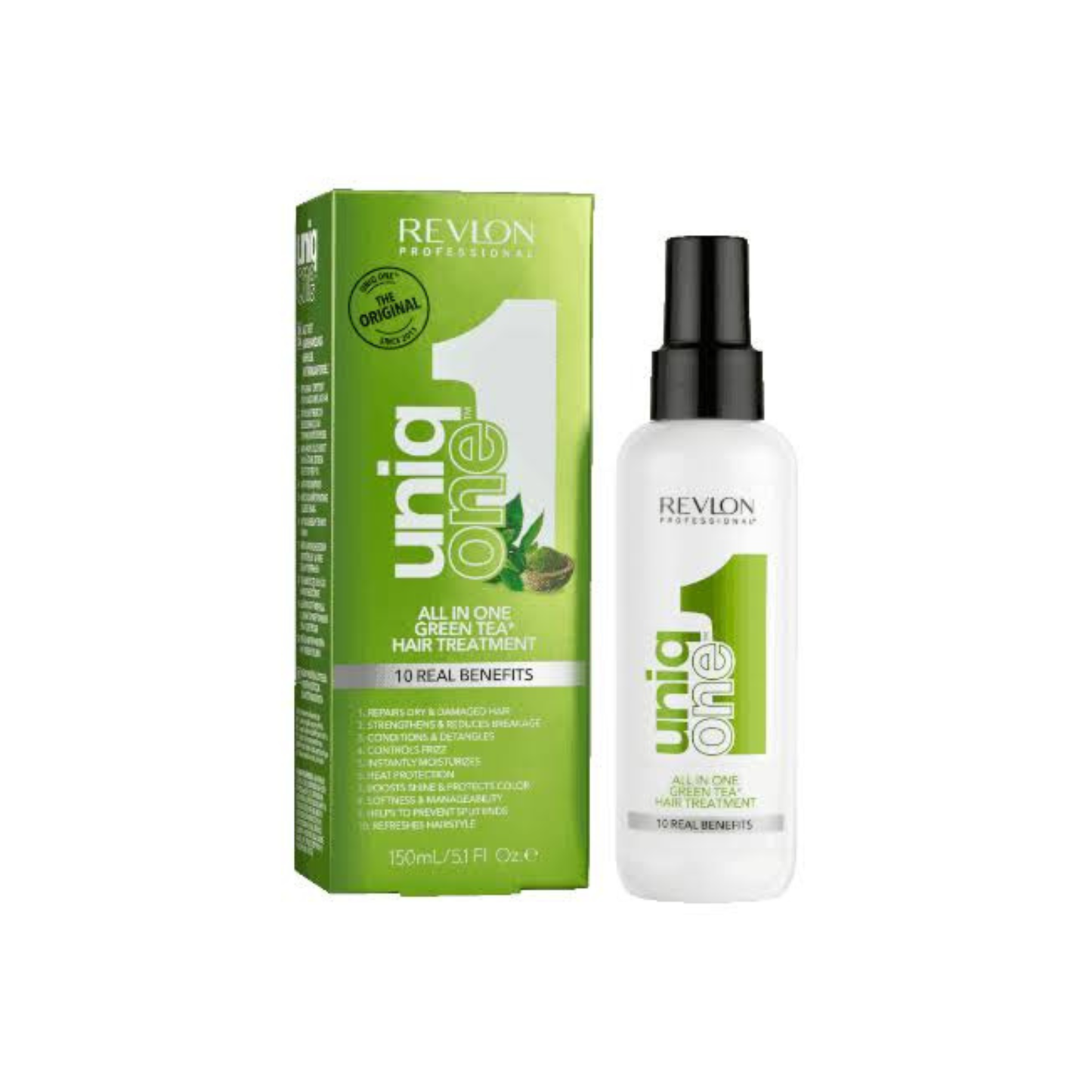 REVLON UNIQ ONE TRAITEMENT CAPILLAIRE TOUT EN UN PARFUM THE VERT 150 ML