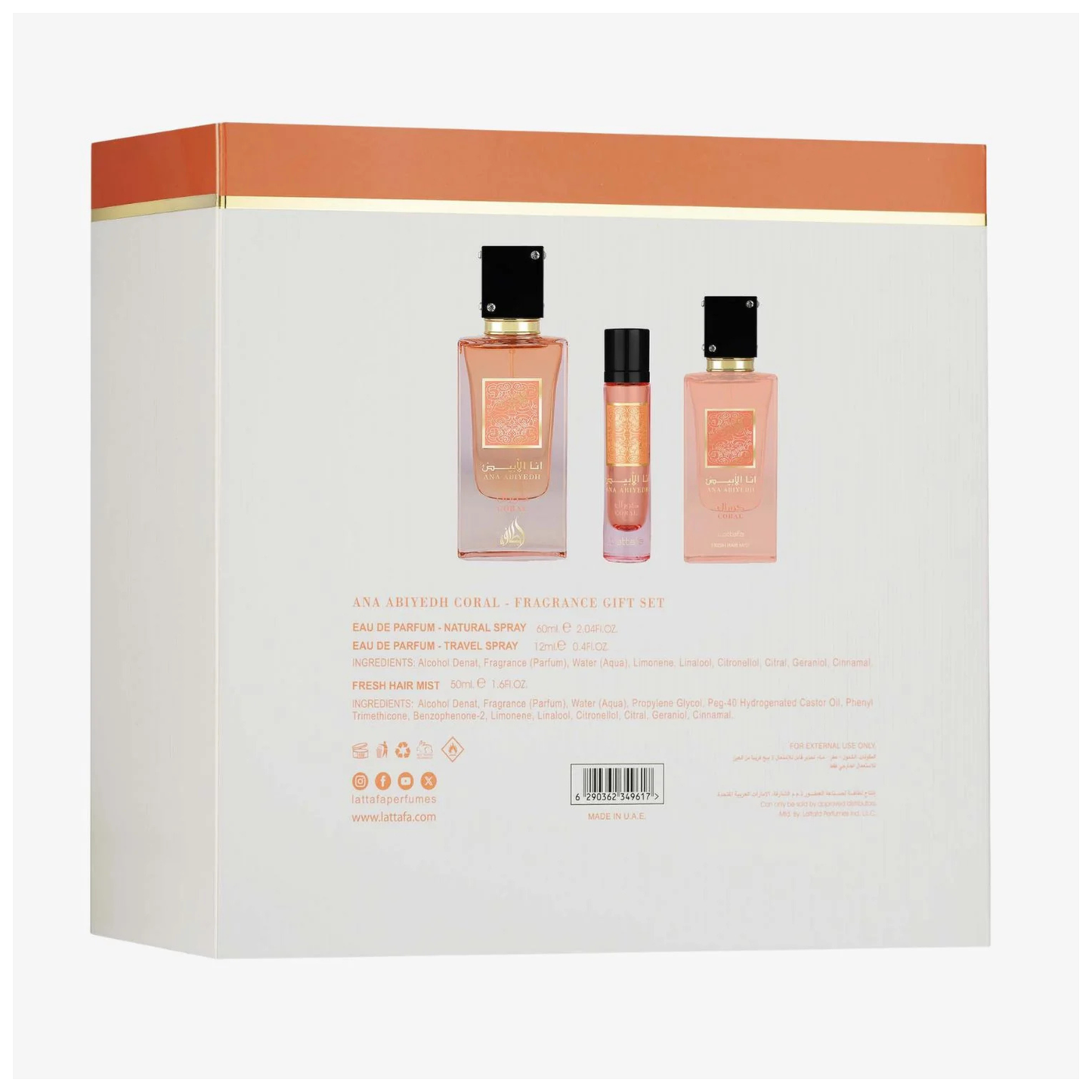 Coffret Cadeau Prestige - Ana Abiyedh Coral par Lattafa