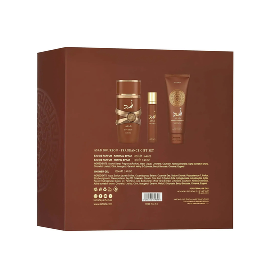 Lattafa Asad Bourbon EDP 100ml 3 Piece Gift Set