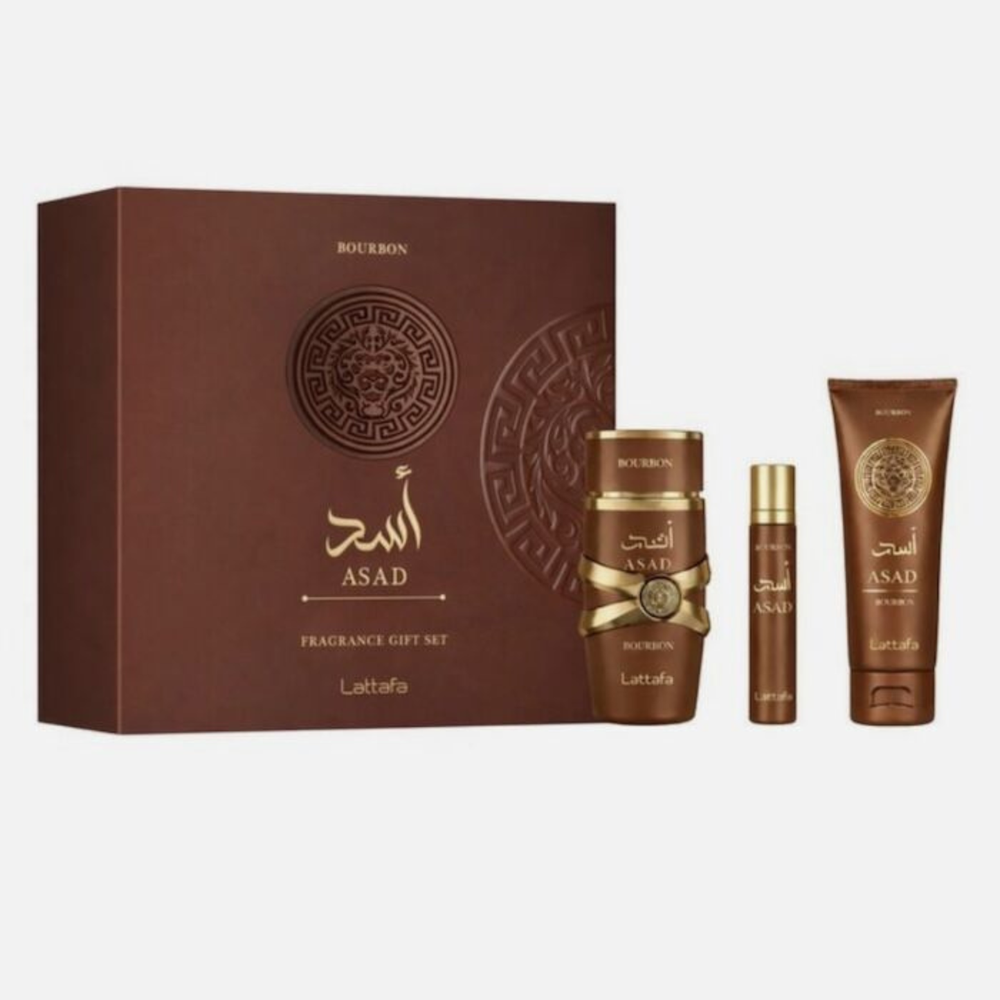 Lattafa Asad Bourbon EDP 100ml 3 Piece Gift Set