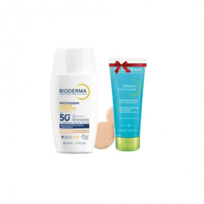 bioderma Photoderm SPF50+ Teinté + Gel Moussant Sébium Offert