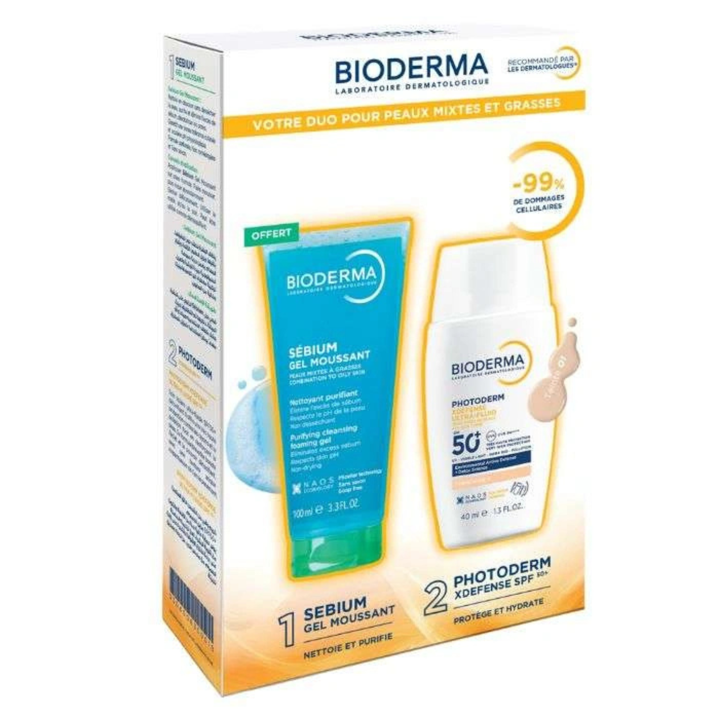 bioderma Photoderm SPF50+ Teinté + Gel Moussant Sébium Offert