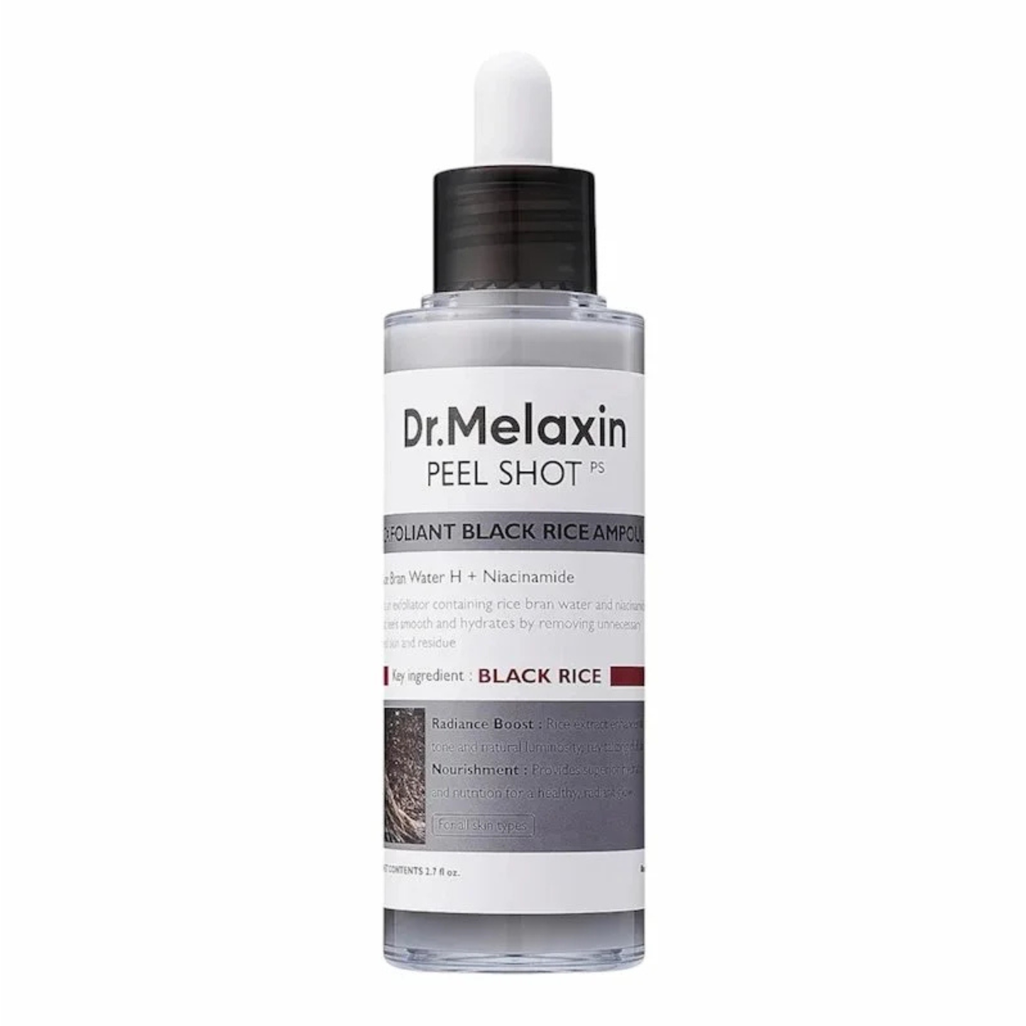 Dr.Melaxin Peel Shot PS  Ampoule Exfoliante au Riz Noir & Niacinamide 80ml