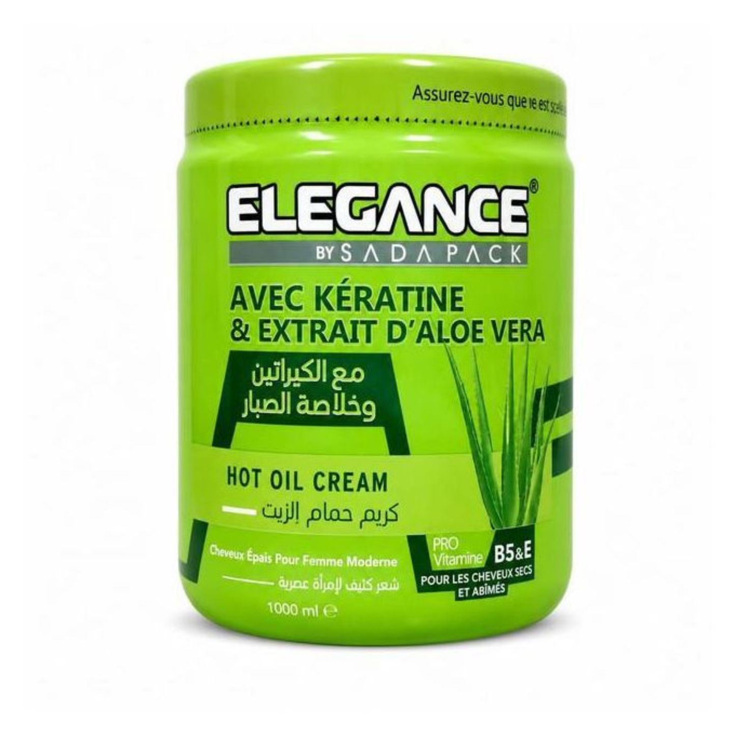 Crème Bain d'Huile ELEGANCE par Sada Pack – Kératine & Aloe Vera (1000 ml)
