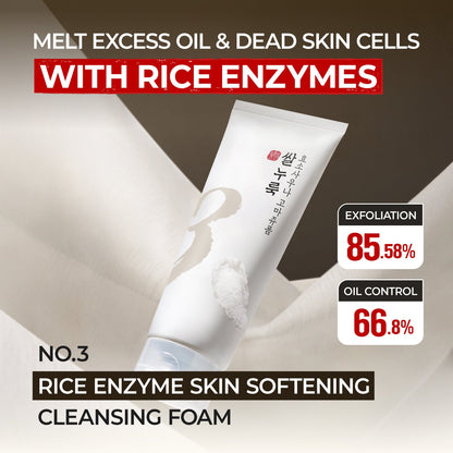 No.3 Rice Enzyme Skin Softening Cleansing Foam – Mousse Nettoyante Adoucissante au Riz