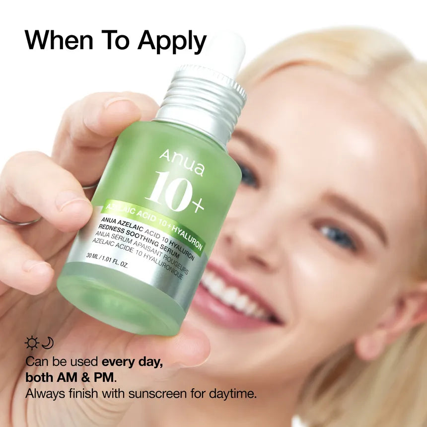ANUA 10+AZELAIC ACID 10 HYALURON REDNESS SOOTHING SERUM 30 ML