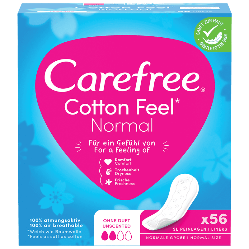 Carefree Cotton Feel Normal 56 pantyliners.