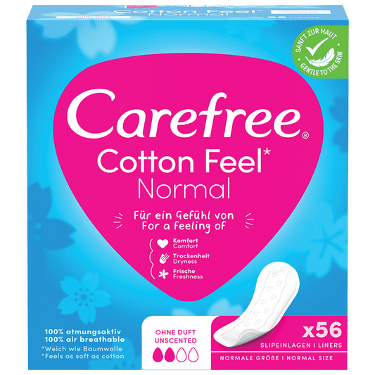 Carefree Cotton Feel Normal 56 pantyliners.