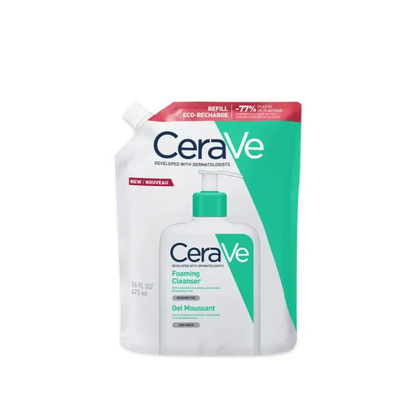 CeraVe Gel Moussant Éco-Recharge 473 ml – Nettoyant Visage Mousse