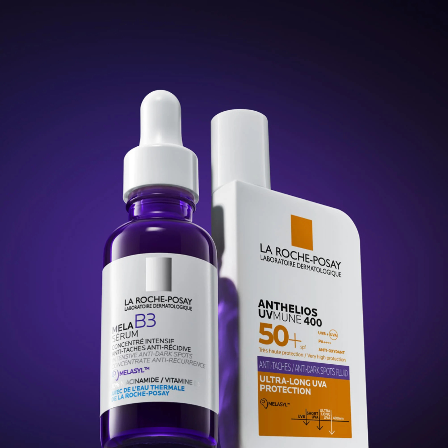 La Roche-Posay Anthelios UVMune 400 SPF 50+ 50ml and Mela B3 Serum 10ml with Hyperpigmentation Duo