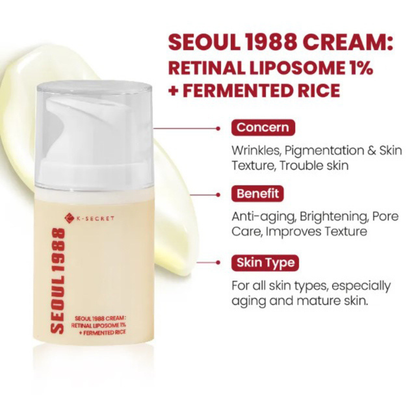 Ksecret Seoul 1988 Cream : Retinal Liposome 1% + Fermented Rice