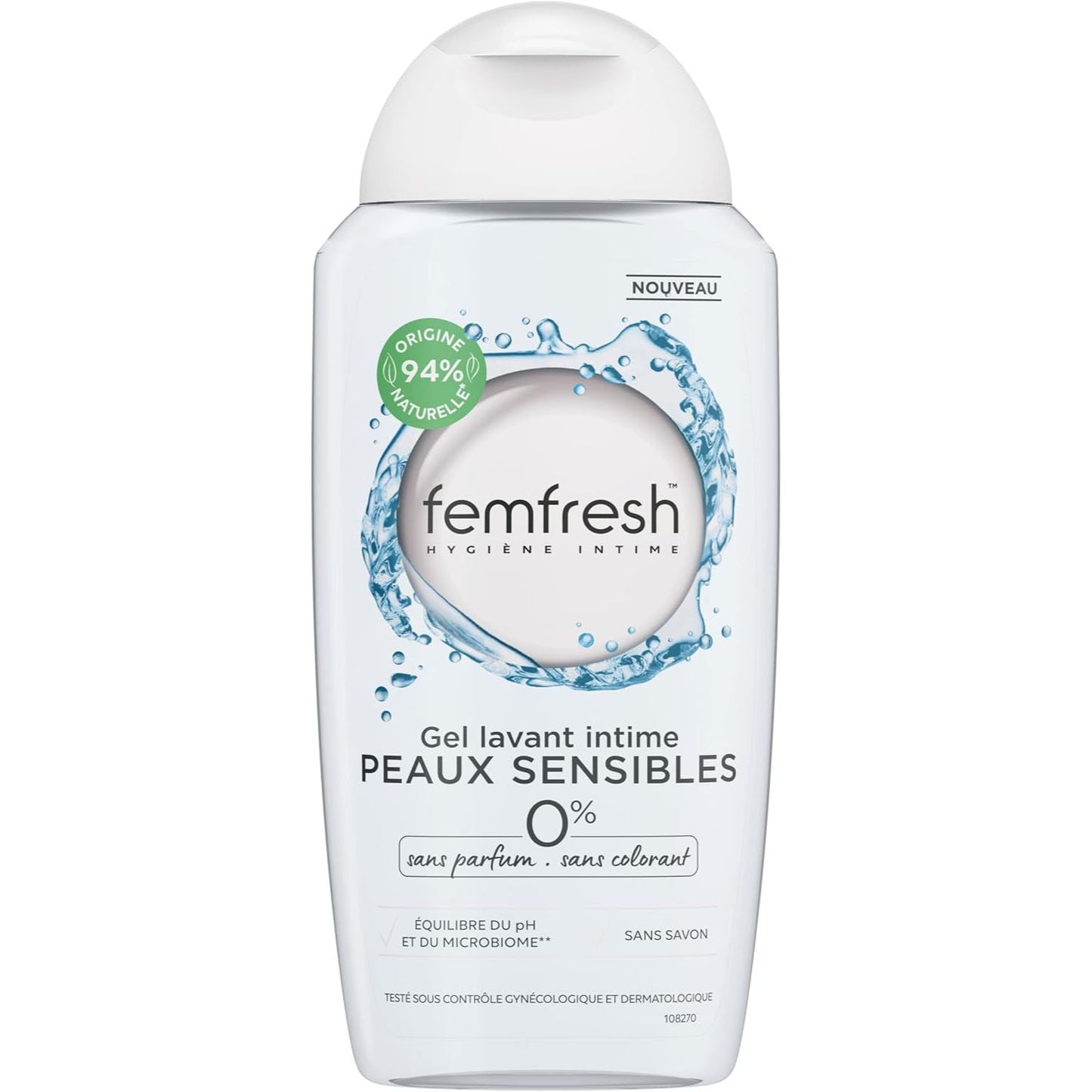 Femfresh Gel Lavant Intime Peaux Sensibles 0% 250ml