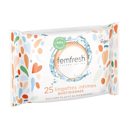 Femfresh Lingettes Intimes Quotidiennes 25 Lingettes