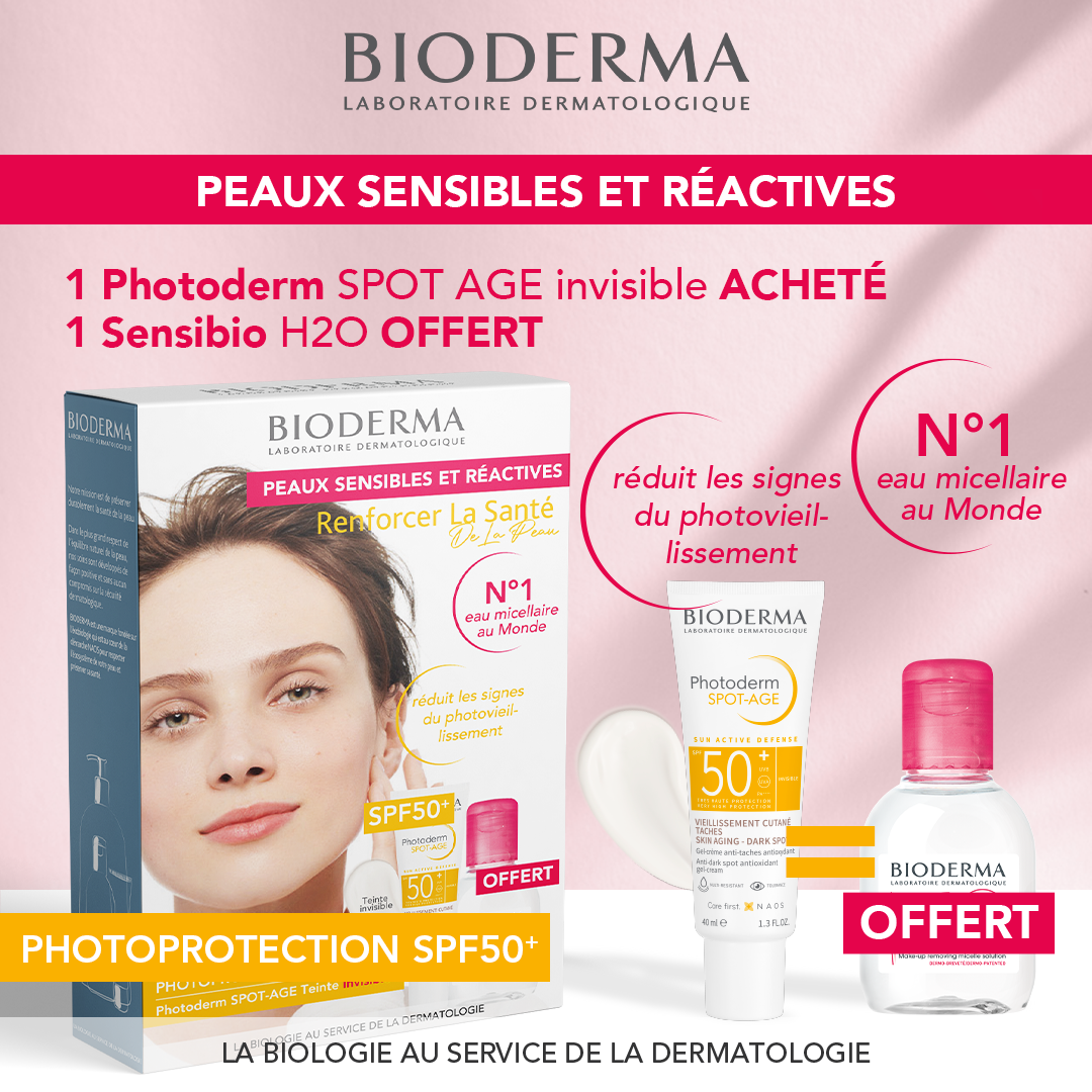 BIODERMA PACK - 1 Photoderm SPOT AGE invisible ACHETÉ ,1 Sensibio H20 OFFERT -