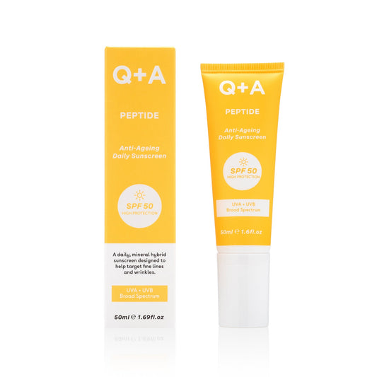 Q+A Peptide SPF 50 Crème Solaire Anti-age Quotidienne