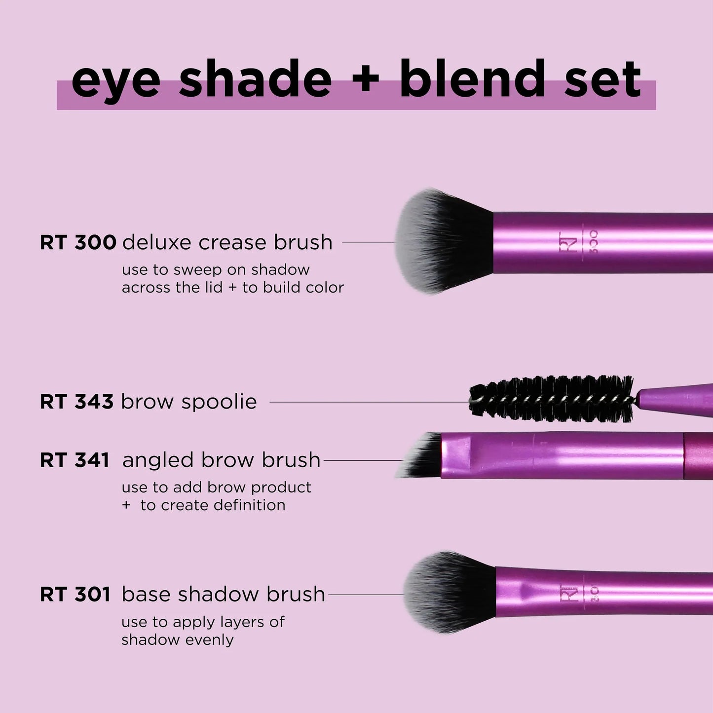 REAL TECHNIQUES Eye Shade & Blend Makeup Brush Trio