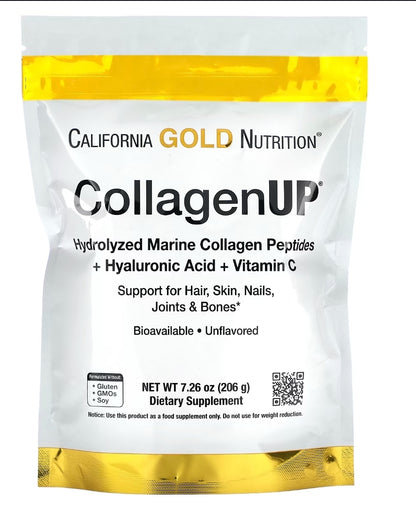 Collagen UP Peptides de collagène d’origine marine + Acide hyaluronique +Vitamine C (206 g)