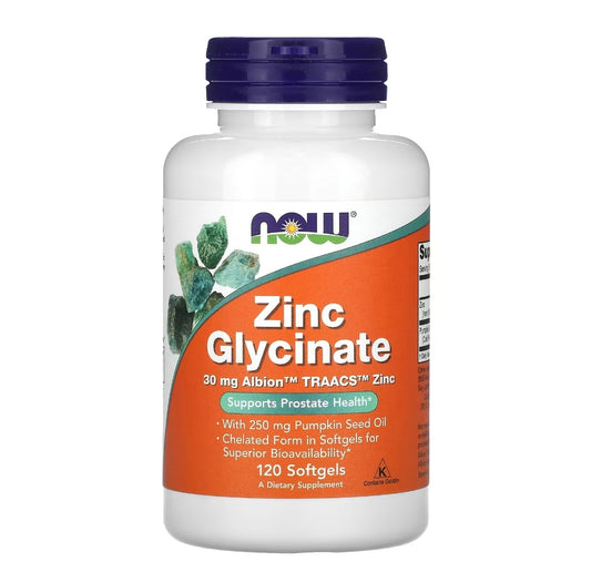 NOW
Glycinate de zinc, 120 capsules à enveloppe molle