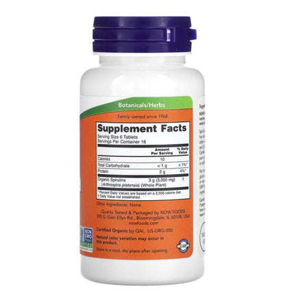 Organic Spirulina 500mg - Now Foods