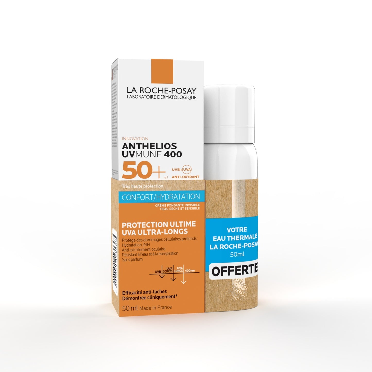 La Roche Posay ANTHELIOS UVMUNE 400 CRÈME SOLAIRE SPF50+ = Eau Thermale 50ml Offerte