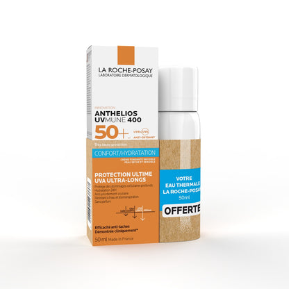 La Roche Posay ANTHELIOS UVMUNE 400 CRÈME SOLAIRE SPF50+ = Eau Thermale 50ml Offerte