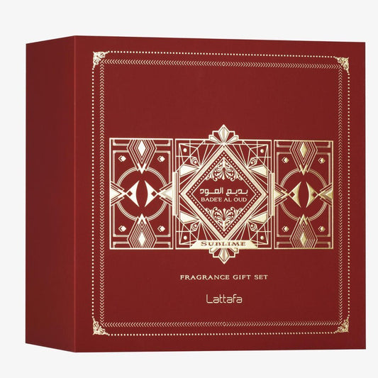 Coffret Cadeau Lattafa – Badee Al Oud Sublime 100 ml – 12 ml – Hair Mist