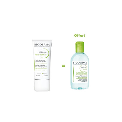 BIODERMA SEBIUM PORE REFINER CONCENTRÉ 30 ML ACHETE + BIODERMA SEBIUM H2O 250ML OFFERT