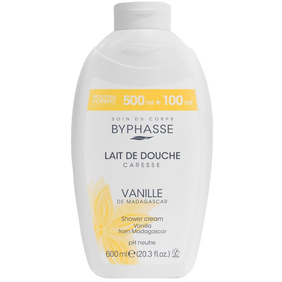 Byphasse Lait de douche caresse Vanille de Madagascar 600ml