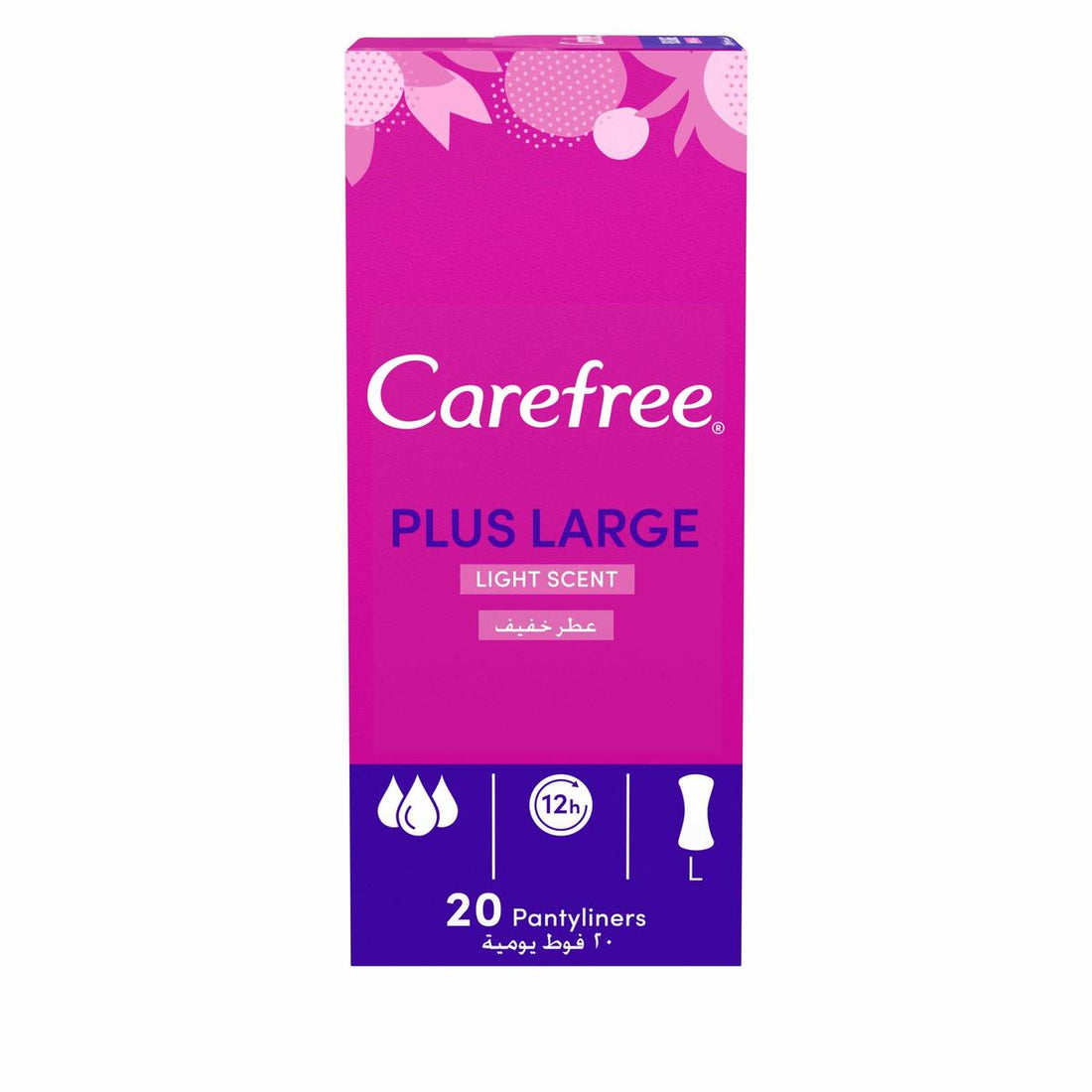Carefree Examples Carefree Plus Large Light Scent 48 pantyliners. – Haytam Parfumerie