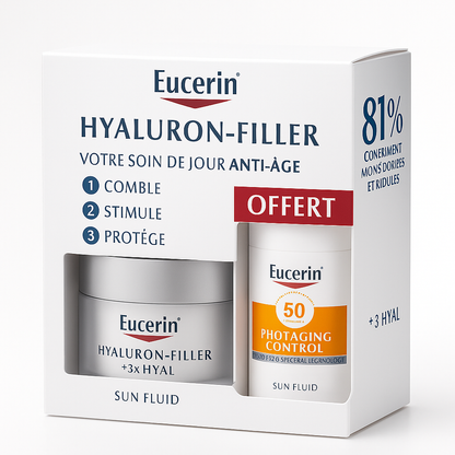 EUCERIN HYALURON-FILLER Soin de Jour Peau Sèche SPF 15 = Photoaging Control Teinté Spf 50-50ml OFFERT