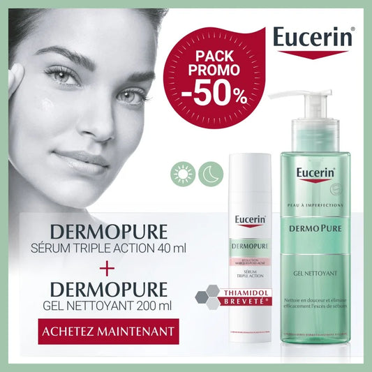 Eucerin Pack Promo Dermopure Sérum Triple Action + GEL NETTOYANT OFFERT