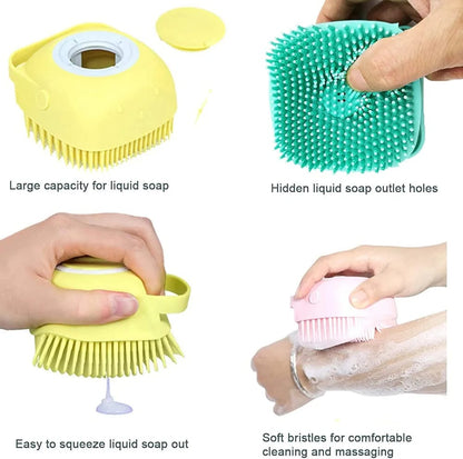 Brosse de bain de Massage en silicone pour cuir chevelu et bain