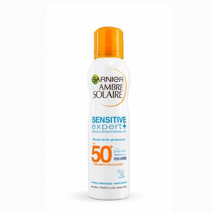 Garnier Ambre Solaire Sensitive Expert+ Brume Sèche Protectrice SPF50+ – Haute Protection Solaire
