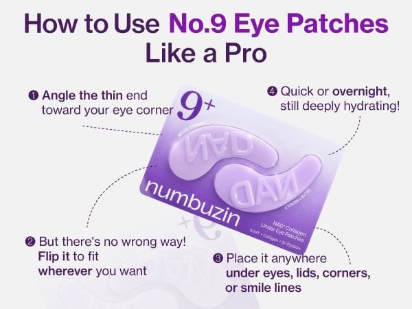No.9 NAD+ Collagen Under Eye Patches 5EA – Patchs Contour des Yeux Hydratants & Raffermissants