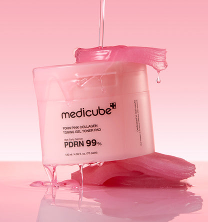 Medicube PDRN Pink Collagen Toning Gel Toner Pad (70 unités / 120ml)