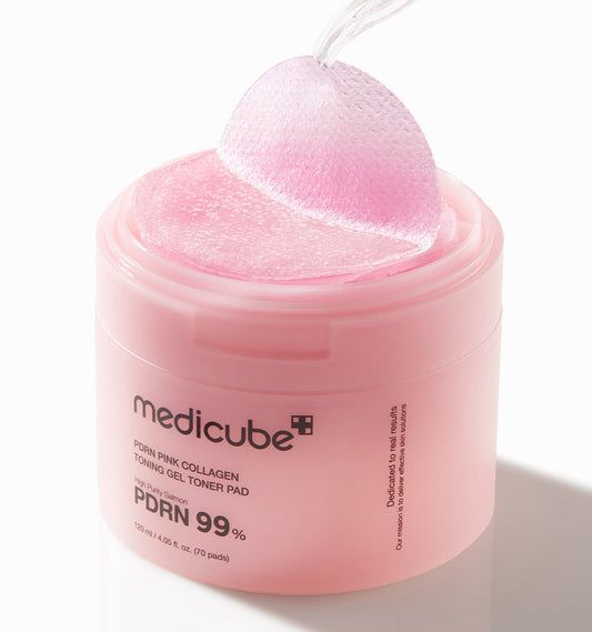 Medicube PDRN Pink Collagen Toning Gel Toner Pad (70 unités / 120ml)