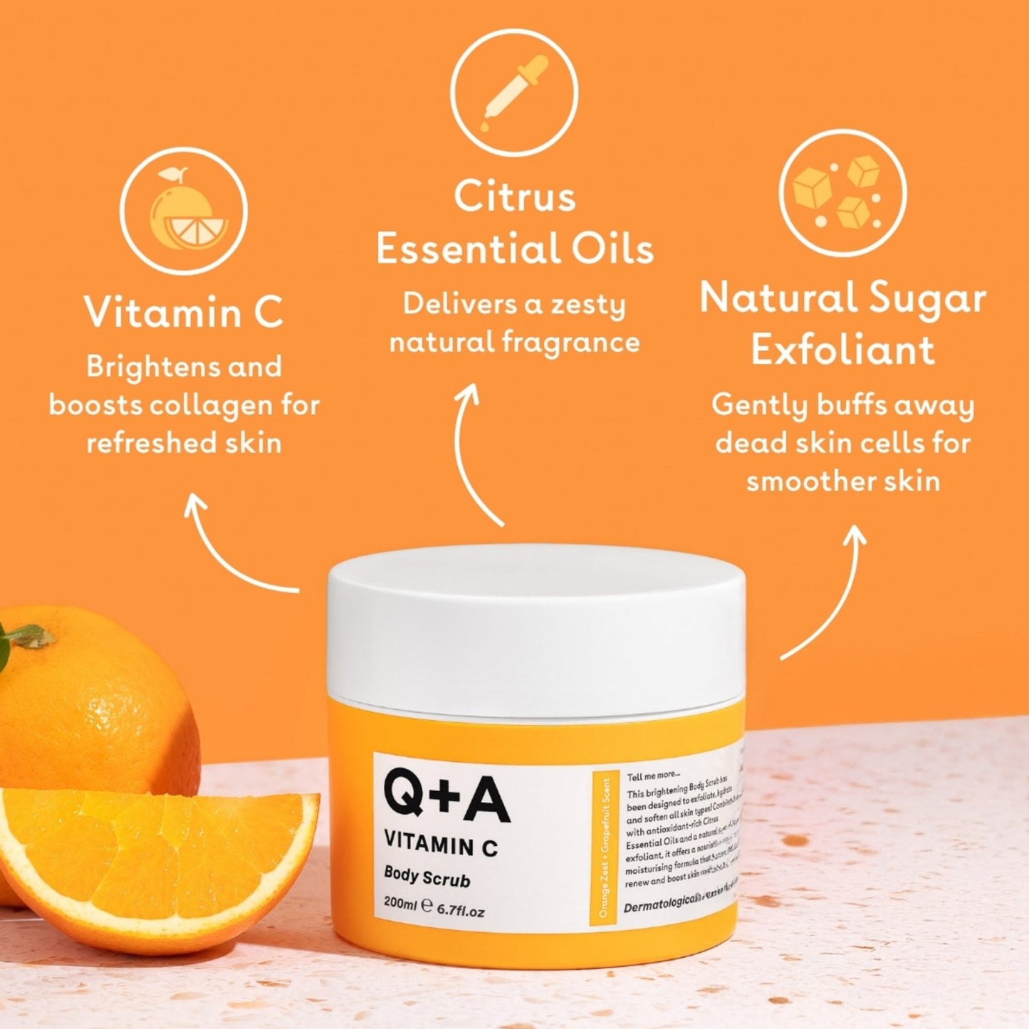 Q+a Vitamin C Body Scrub 250ml