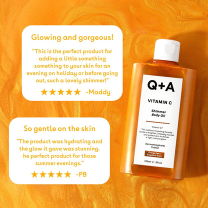 Q+A Vitamin C Shimmer Body Oil 200ml