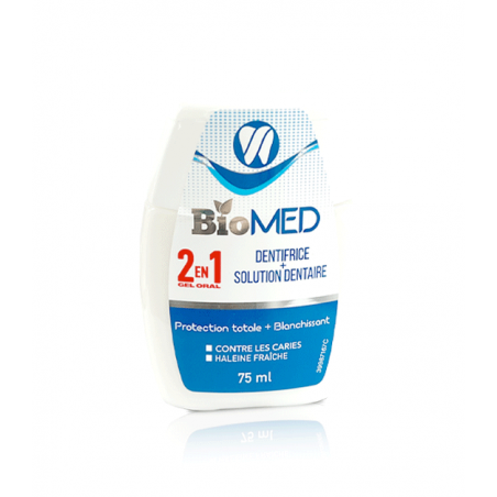 BIOMED GEL ORAL 2EN1 PROTECTION TOTALE+BLANCHISSANT 75ML