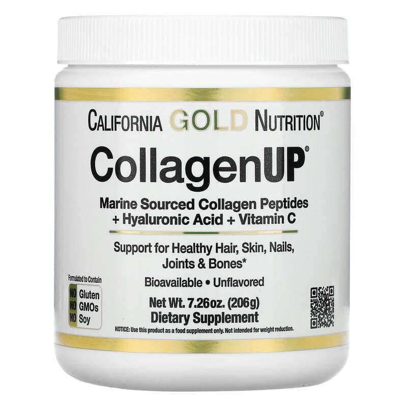 Collagen UP Peptides de collagène d’origine marine + Acide hyaluronique +Vitamine C (206 g)